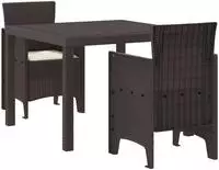 vidaXL Garten Essgruppe 3 stk. Braun Polypropylen