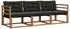 vidaXL Outdoor-Sofagarnitur mit Kissen 3-tlg., natur und schwarz (3369135)