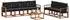 vidaXL Outdoor-Sofagarnitur 8-tlg., natur und schwarz (3368479)