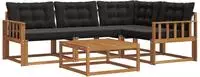 vidaXL Outdoor-Sofagarnitur 5 stk. Natur und Schwarz