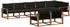 vidaXL Outdoor-Sofagarnitur 8-tlg. mit Kissen, natur/schwarz (3369583)