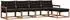 vidaXL Outdoor-Sofagarnitur 5-tlg. mit Kissen, natur/schwarz (3369355)