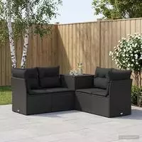 vidaXL Sofa Set 5 stk. Schwarz Polyrattan und Stahl