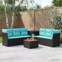 vidaXL Sofa Set 8 stk. Schwarz und Blau 55 x 55 x 37 cm