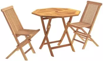 vidaXL Garten Bistro Set klappbar, 3-teilig, Teak