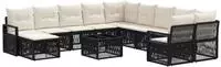 vidaXL Gartensofa-set 12 stk. Schwarz Poly-Rattan