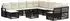 vidaXL Gartenlounge-Set 12-tlg. Poly-Rattan schwarz (3435913)
