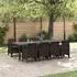 vidaXL Garten-Essgruppe 9-tlg. mit Kissen, braun, Polyrattan (3378740)