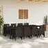 vidaXL Garten-Essgruppe 9-tlg. mit Kissen, braun, Polyrattan (3378740)