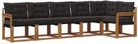 vidaXL Outdoor-Sofagarnitur 6 stk. Nat&uuml;rlich und Schwarz