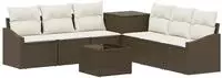 vidaXL Sofa Set 8 stk. Braun und Creme Wei&szlig; 55 x 55 x 37 cm