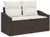 vidaXL Sofa-Set 8-tlg. Polyrattan und Stahl, braun und cremeweiß (3448218)