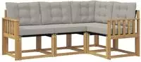 vidaXL Outdoor-Sofagarnitur 4 stk. Wei&szlig; und Hellgrau