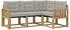 vidaXL Outdoor-Sofagarnitur mit Kissen 4-tlg., weiß/hellgrau (3389425)