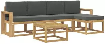 vidaXL Garten-Sofagarnitur 6-tlg. mit Kissen, wei&szlig; und anthrazit (3387531)