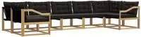 vidaXL Outdoor-Sofagarnitur 7 stk. Wei&szlig; und Schwarz