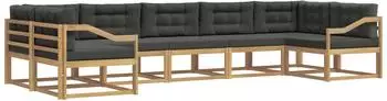 vidaXL Outdoor-Sofagarnitur 7-tlg. wei&szlig; und anthrazit (3386986)