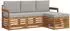 vidaXL Outdoor-Sofagarnitur 4-tlg., Akazie, natur/hellgrau (3374596)