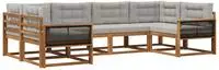 vidaXL Outdoor-Sofagarnitur 6 stk. Natur und Hellgrau