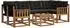 vidaXL Outdoor-Sofagarnitur 7-tlg. mit Kissen, natur/schwarz (3368447)