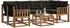 vidaXL Outdoor-Sofagarnitur 7-tlg. mit Kissen, natur/schwarz (3368447)