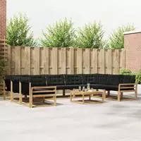 vidaXL Outdoor-Sofagarnitur 10 stk. Wei&szlig; und Schwarz