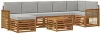 vidaXL Outdoor-Sofagarnitur 8 stk. Natur und Hellgrau