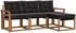 vidaXL Outdoor-Sofagarnitur mit Kissen 4-tlg., natur und schwarz (3368547)