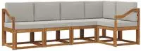 vidaXL Outdoor-Sofagarnitur 5 stk. Nat&uuml;rlich und Hellgrau