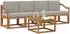 vidaXL Outdoor-Sofagarnitur 5-tlg., natur und hellgrau (3365989)