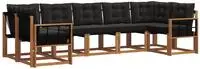 vidaXL Outdoor-Sofagarnitur 7 stk. Natur und Schwarz