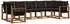 vidaXL Outdoor-Sofagarnitur mit Kissen, 7-tlg., natur/schwarz (3369031)