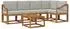 vidaXL Outdoor-Sofagarnitur mit Kissen, 6-tlg., natur und hellgrau (3366444)