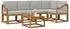 vidaXL Outdoor-Sofagarnitur mit Kissen, 6-tlg., natur und hellgrau (3366444)
