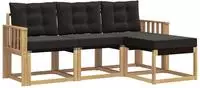 vidaXL Outdoor-Sofagarnitur 4 stk. Wei&szlig; und Schwarz