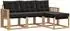 vidaXL Outdoor-Sofagarnitur mit Kissen 4-tlg., weiß und schwarz (3389354)