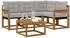 vidaXL Outdoor-Sofagarnitur mit Kissen, 5-tlg., natur und hellgrau (3368634)