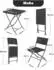 Avestar Klappbares Bistroset 3-teilig, PP-Rattan, schwarz (SWD009-02)
