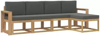 vidaXL Outdoor-Sofagarnitur mit Kissen, 5-tlg., wei&szlig; und anthrazit (3387496)