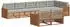 vidaXL Outdoor-Sofagarnitur 8-tlg. natur und hellgrau (3373656)