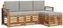 vidaXL Outdoor-Sofagarnitur 4-tlg., Akazie, natur/hellgrau (3374621)