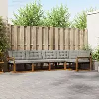 vidaXL Outdoor-Sofagarnitur 5 stk. Nat&uuml;rlich und Hellgrau