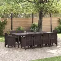vidaXL Garten Essgruppe 11 stk. Braun Polypropylen
