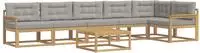 vidaXL Outdoor-Sofagarnitur 7 stk. Wei&szlig; und Hellgrau Polyester