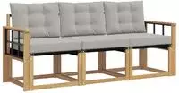 vidaXL Outdoor-Sofagarnitur 3 stk. Wei&szlig; und Hellgrau