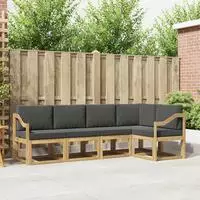 vidaXL Outdoor-Sofagarnitur 5 stk. Wei&szlig; und Anthrazit