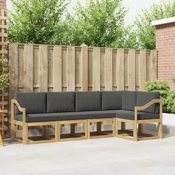 vidaXL Outdoor-Sofagarnitur 5-tlg., wei&szlig; und anthrazit (3387646)