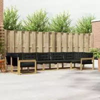 vidaXL Outdoor-Sofagarnitur 7 stk. Wei&szlig; und Schwarz