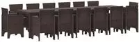 vidaXL Garten Essgruppe 15 stk. Braun Polt Rattan