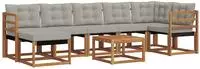 vidaXL Outdoor-Sofagarnitur 8 stk. Natur und Hellgrau